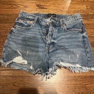 Lucky Brand Blue Jean Shorts High-Waisted Frayed Hem